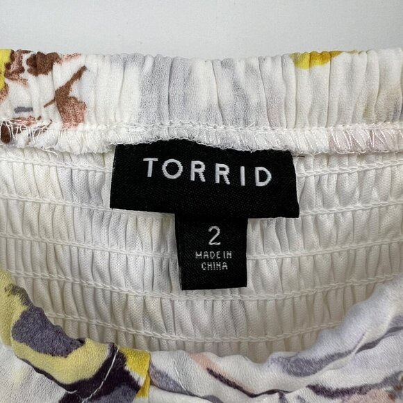 Torrid Georgette Ruffle Cold Shoulder Blouse woman's plus size 2 2x - Picture 5 of 13